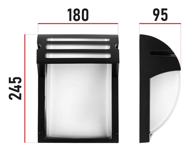 Wymiary lampy elewacyjnej