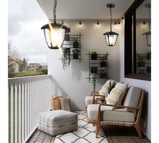 oświetlanie balkonu nowoczesnymi lampami