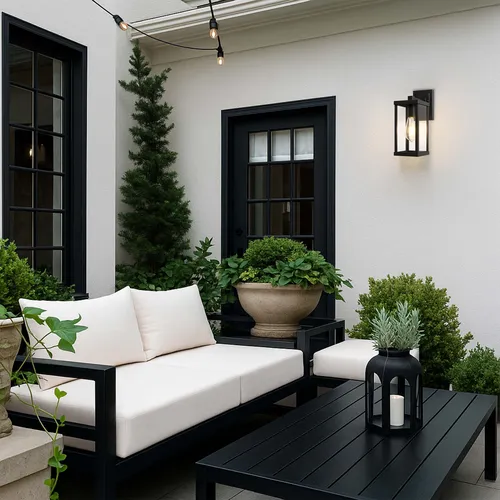 Kinkiet LEDLUX na elewacji domu – aranżacja nocna