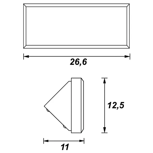 Wymiary lampy elewacyjnej LEL-0010 GREY PIR
