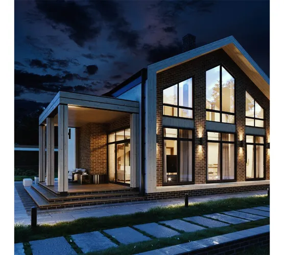 nowoczesna lampa ścienna do oświetlenia elewacji