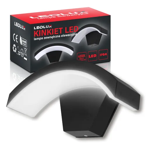 czarny nowoczesny kinkiet odgrodowy