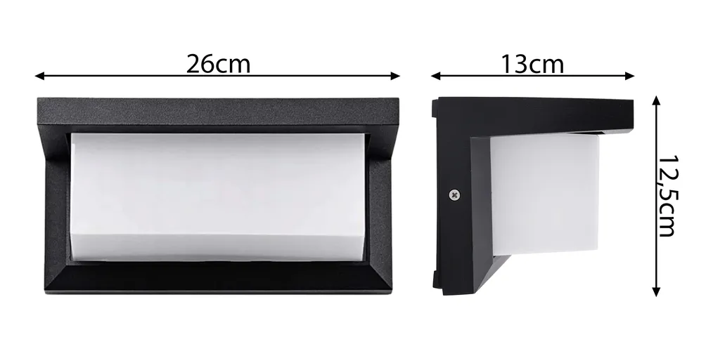 Wymiary lampy elewacyjnej