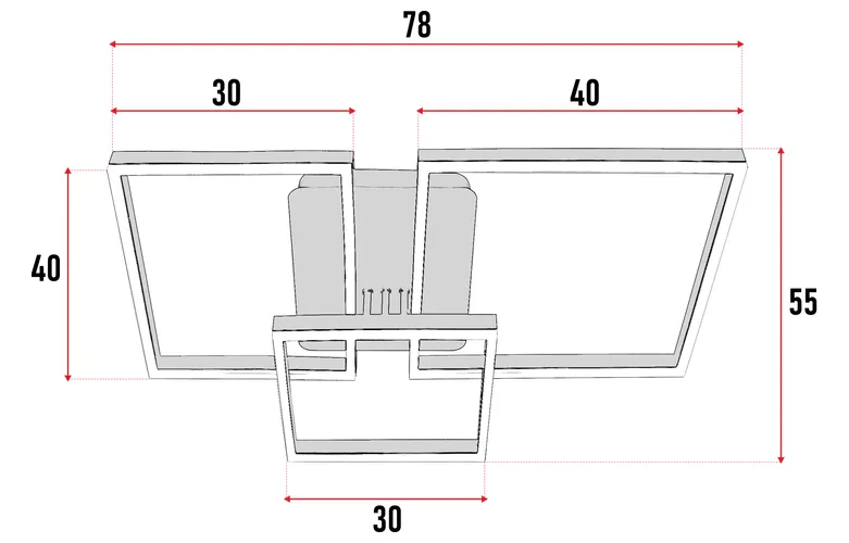 wymiary lampy sufitowej LED