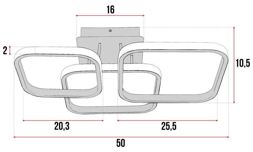 konstrukcja lampy sufitowej LED