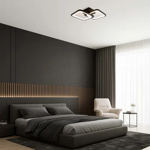 lampa umieszczona w sypialni, różne barwy światła