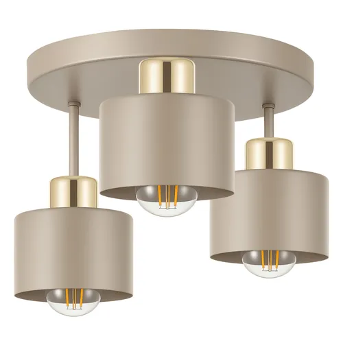 LAmpa beżowa kaszmirowa z trzema źródami światła E27