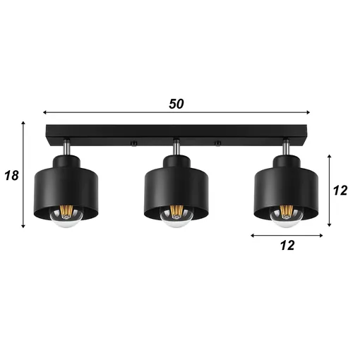 Wymiary elementów lampy sufitowej wiszącej LEDLUX