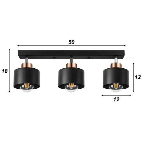 Wymiary elementów lampy sufitowej wiszącej LEDLUX