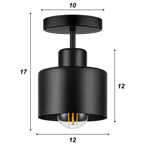 Wymiary elementów lampy sufitowej wiszącej LEDLUX