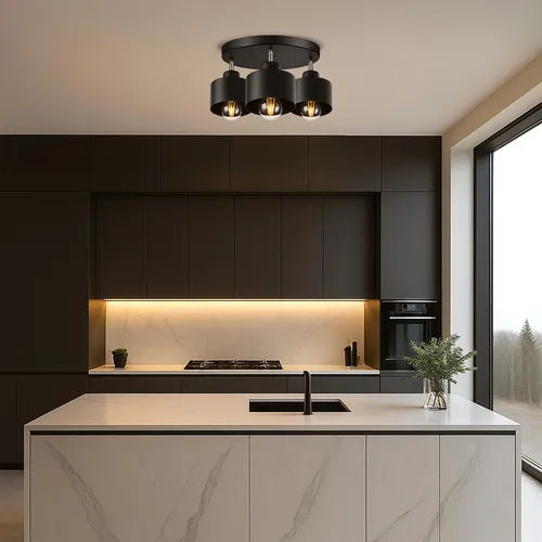 Lampa sufitowa LX-1040 w aranżacji salonu i jadalni – nowoczesny loft