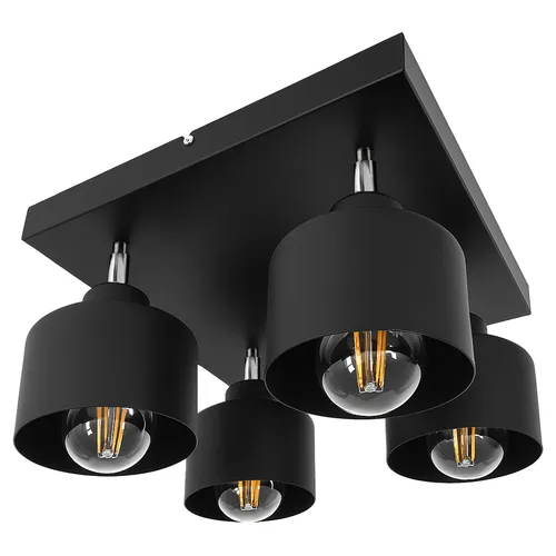 Lampa sufitowa LEDLUX LX-1041 – czarna, nowoczesna lampa 4x E27 z ruchomymi kloszami