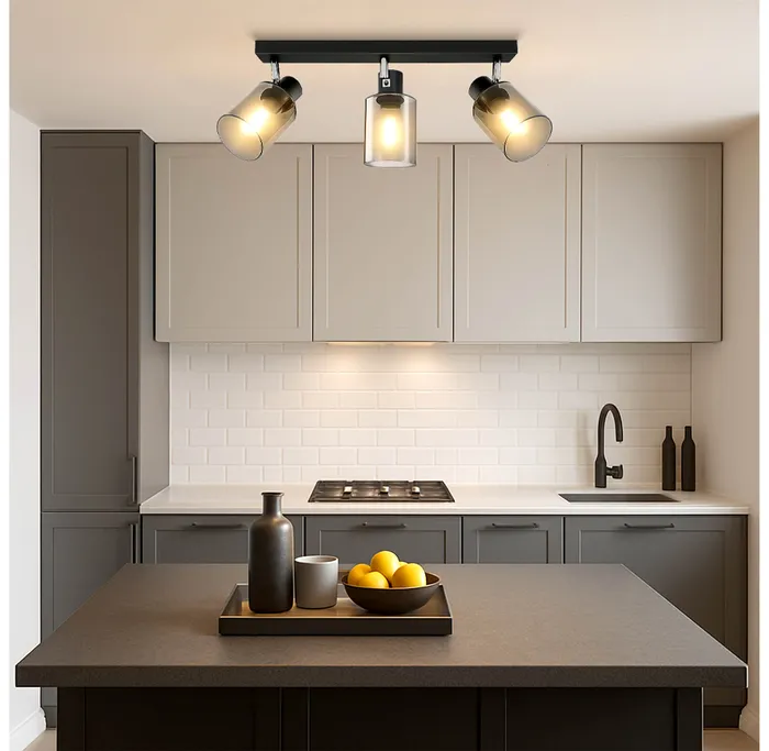 lampa do jadalni loft czarna szklana