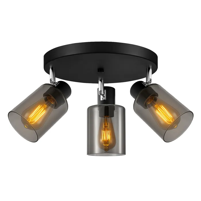lampa LED E27 szklany klosz nowoczesna czarna