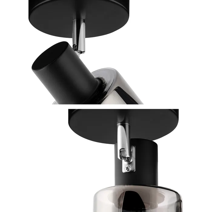 lampa LED E27 szklany klosz nowoczesna czarna