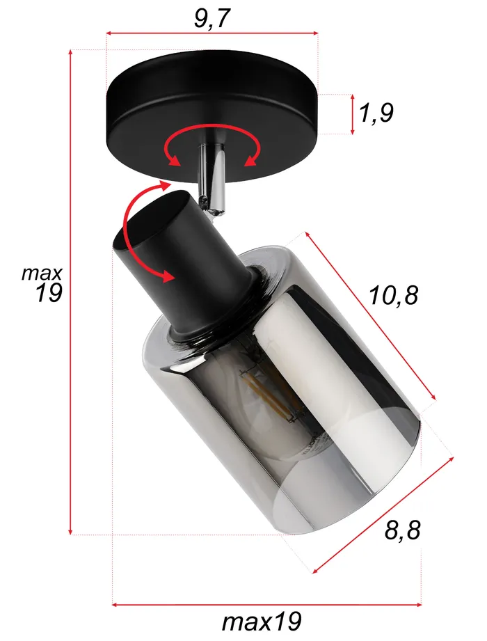 lampa do jadalni loft czarna szklana