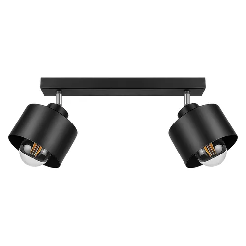 Lampa sufitowa 2x E27 czarna loft LX-1107 – dwa regulowane klosze na listwie