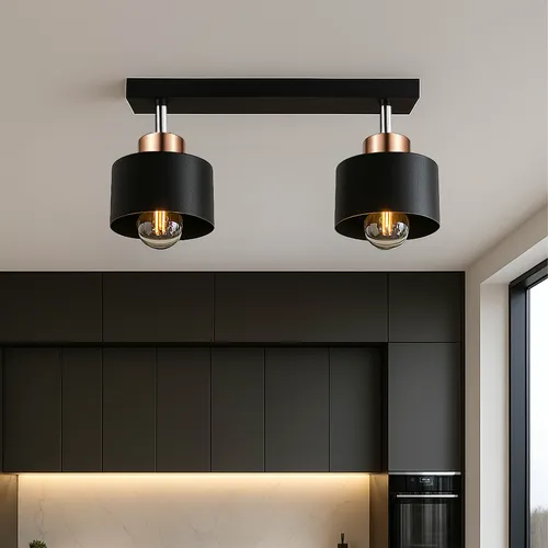 Wisząca lampa czarna LEDLUX w salonie