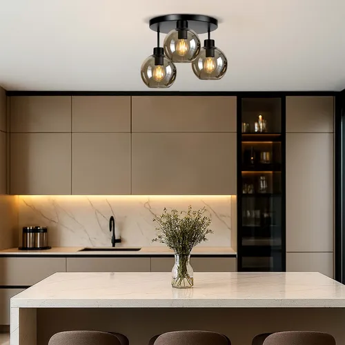 Przydymione szklane klosze LEDLUX – detal wykonania