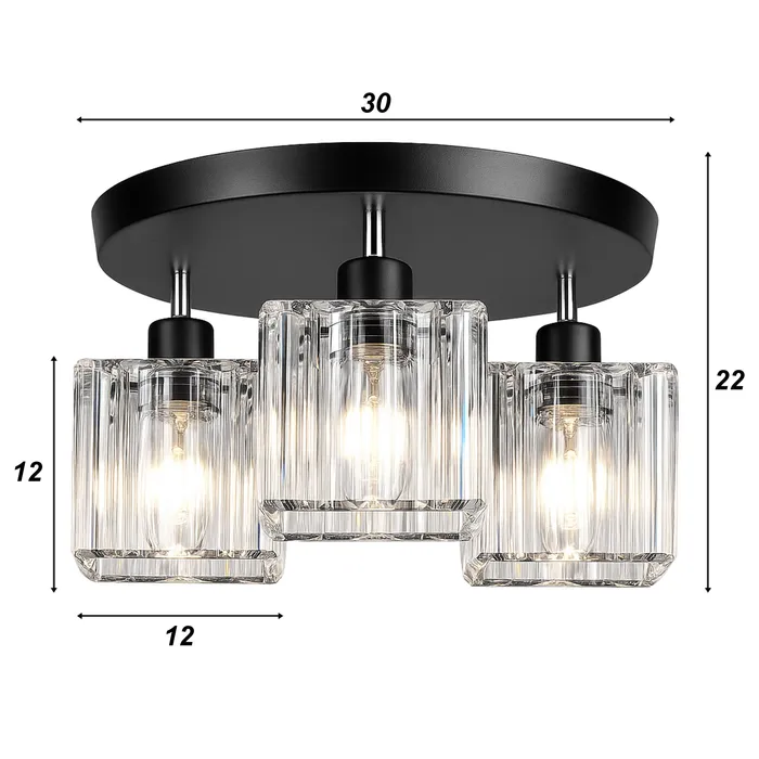 lampa do jadalni loft czarna szklana