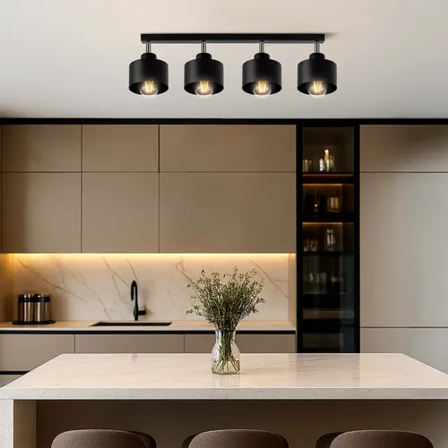 Lampa z 4xE27 metalowa nowoczesna w kuchni