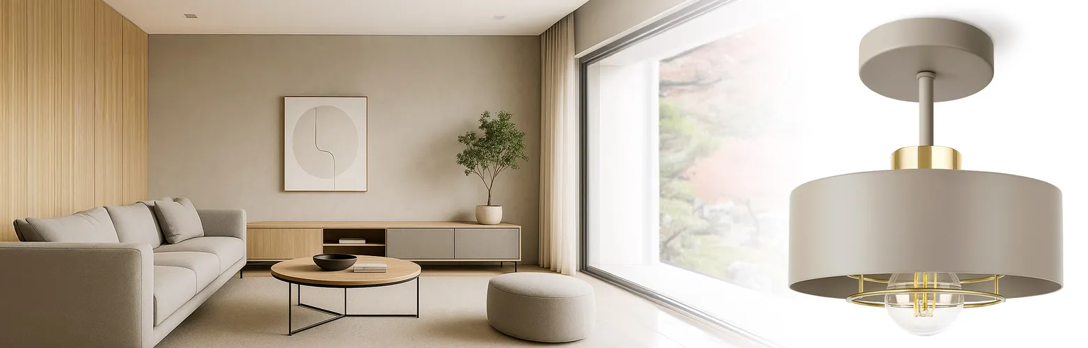 Banerek lampa w salonie