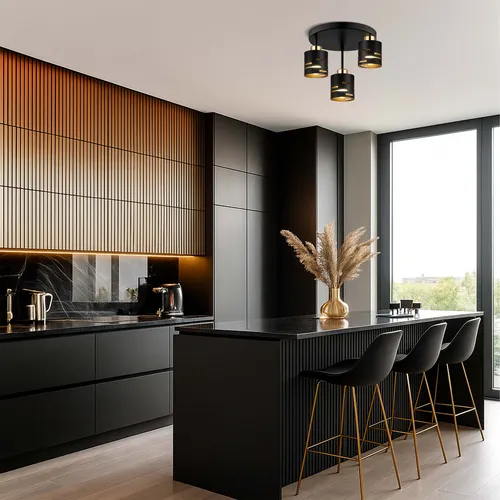 LAmpa czarna nowoczesna LEDLUX w aranżacji