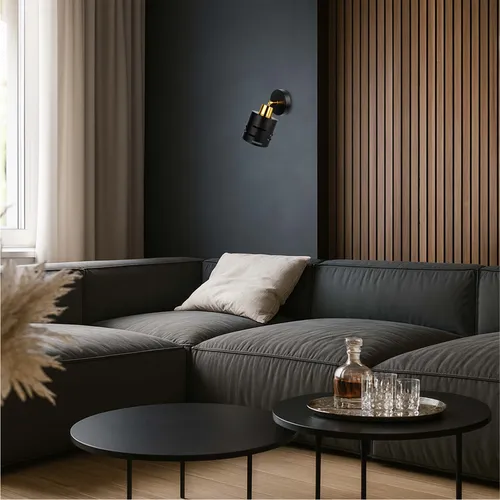 Lampa czarno-złota z dekoracyjnym kloszem