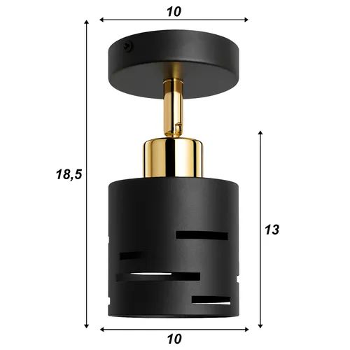 Wymiary elementów lampy sufitowej wiszącej LEDLUX
