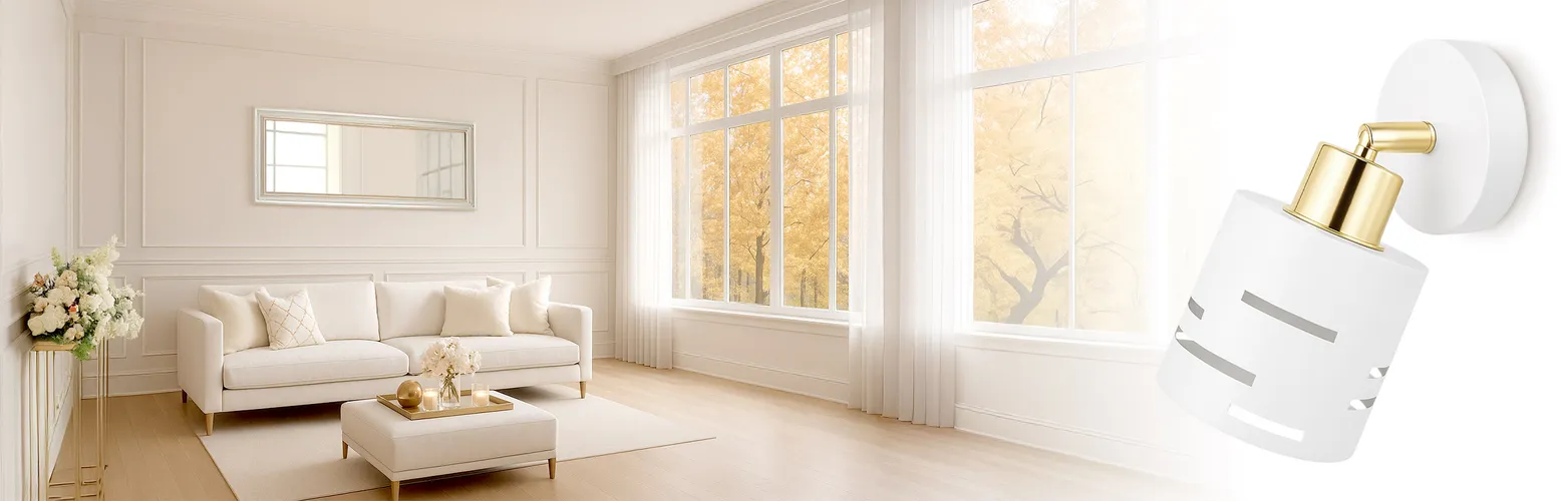 Lampa sufitowa biała kinkiet 2w1