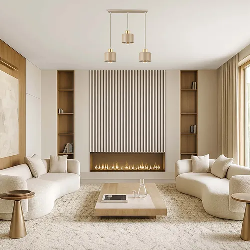 Wisząca lampa czarna LEDLUX w salonie