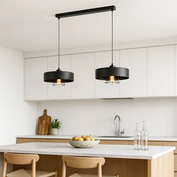 lampa LED E27 szklany klosz nowoczesna czarna