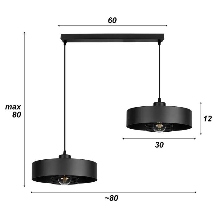 lampa do jadalni loft czarna szklana