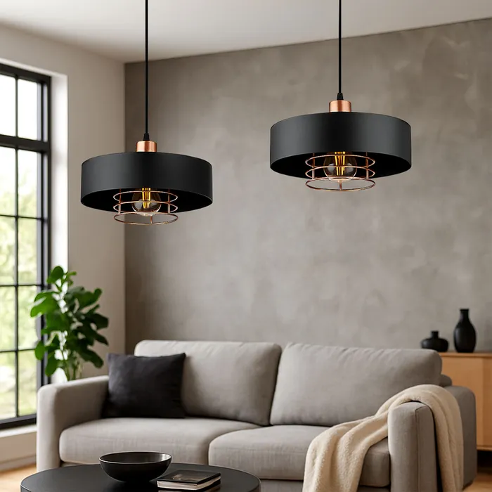 lampa do jadalni loft czarna szklana