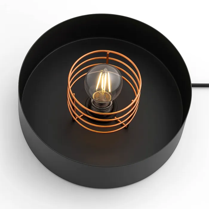 lampa LED E27 szklany klosz nowoczesna czarna