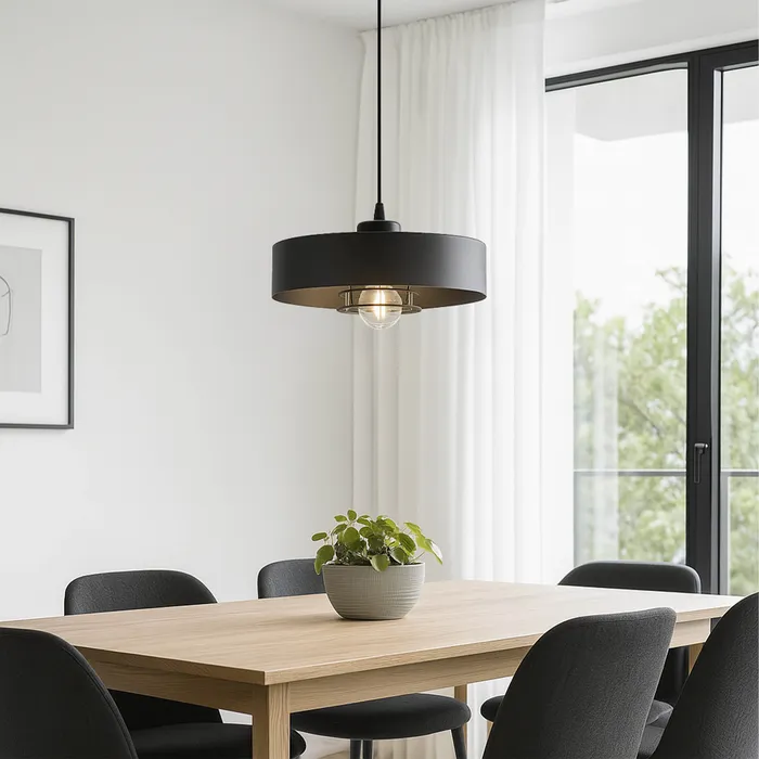 lampa do jadalni loft czarna metalowa