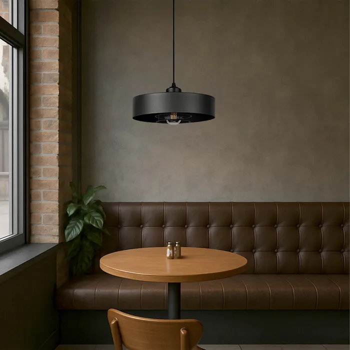 aranżacja lampy sufitowej LEDLUX czarna 3xE27