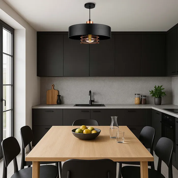 lampa do jadalni loft czarna metalowa