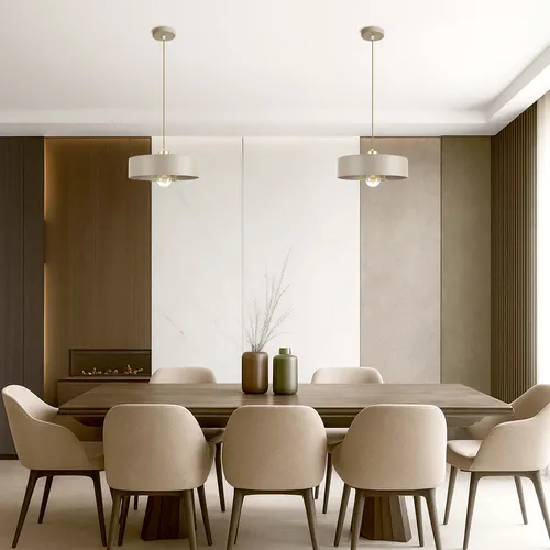 Zastosowanie lampy wiszącej beżowo-złotej