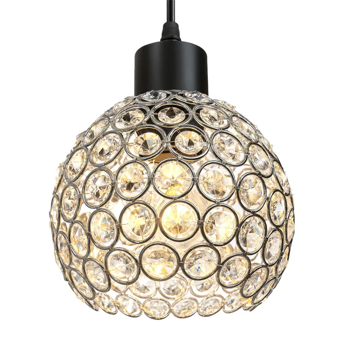 lampa LED E27 szklany klosz nowoczesna czarna