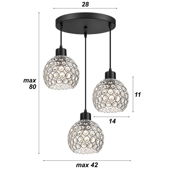 lampa do jadalni loft czarna szklana