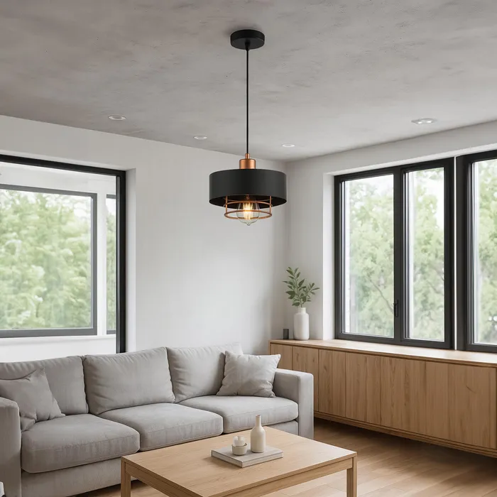 aranżacja lampa wisząca kuchnia jadalnia