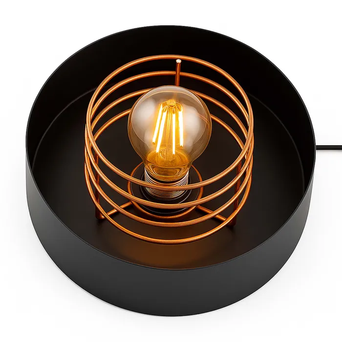 lampa LED E27 szklany klosz nowoczesna czarna