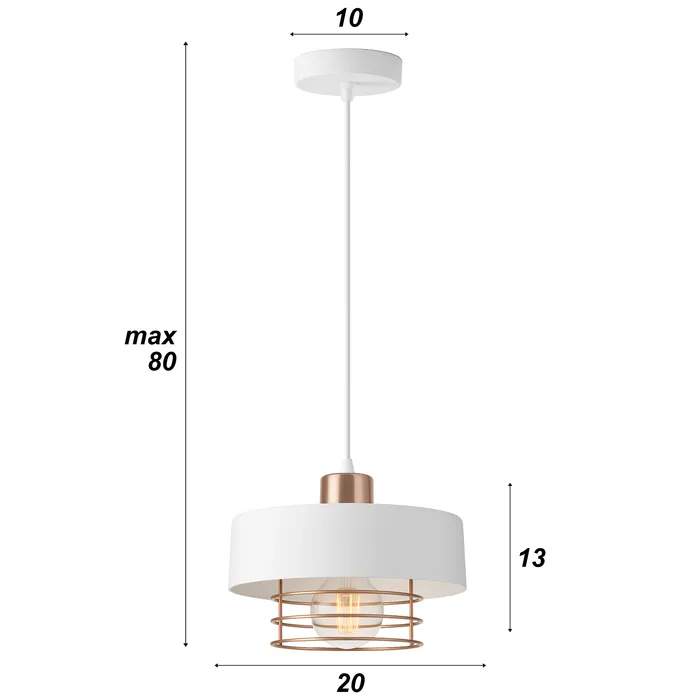 lampa do jadalni loft biała