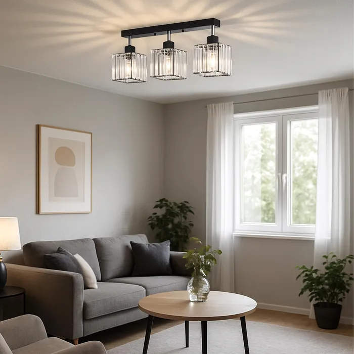 lampa do jadalni loft czarna szklana