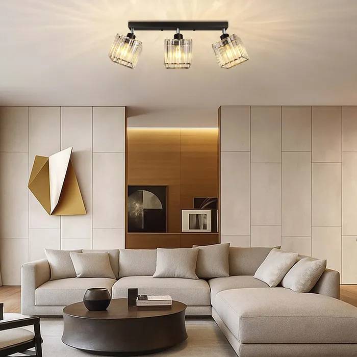 aranżacja lampy sufitowej LEDLUX czarna 3xE27