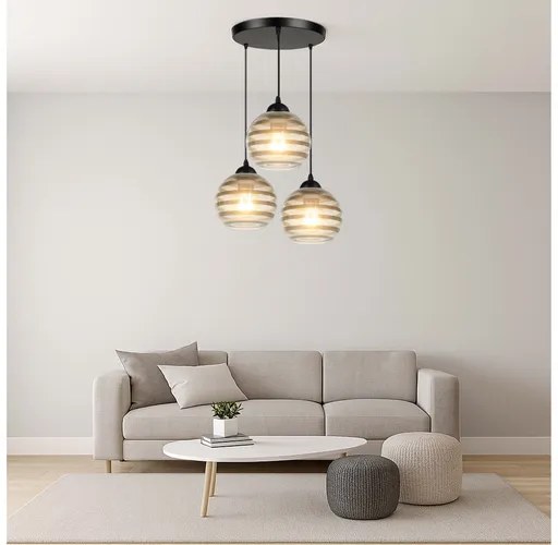 lampa LED E27 szklany klosz nowoczesna czarna