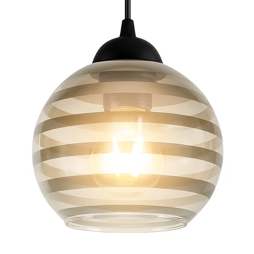 lampa LED E27 szklany klosz nowoczesna czarna