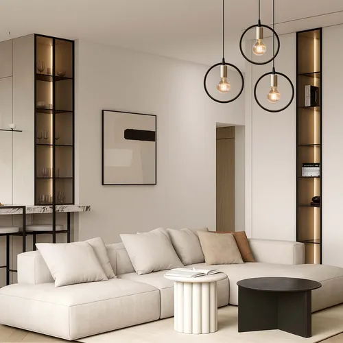 Aranżacja lampy wiszącej loft w jadalni