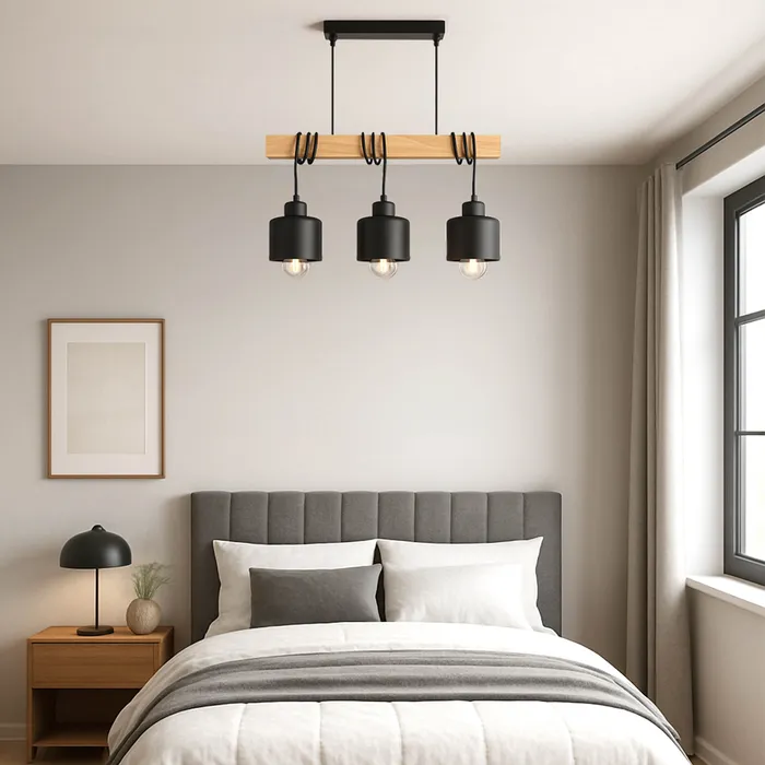 aranżacja lampa wisząca sypialnia